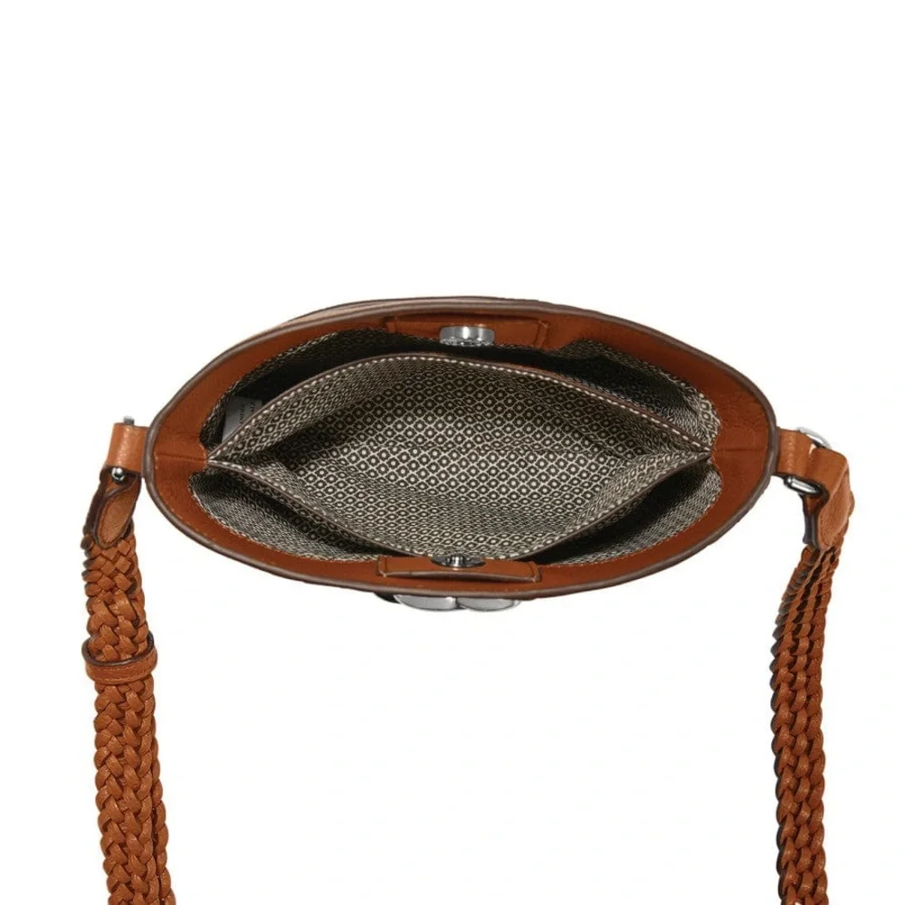 Brighton Freda small crossbody bucket bag color Luggage NWT